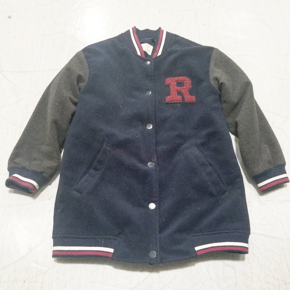 Zara Girls Fleece 3/4 Lettermans Jacket